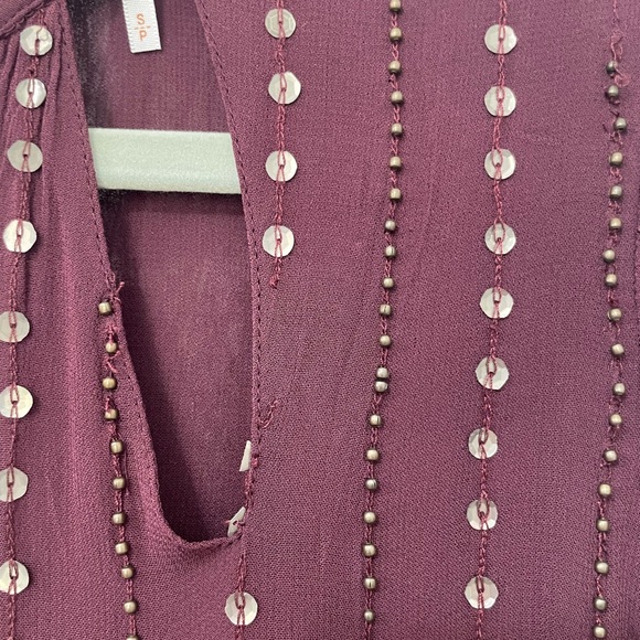 Free People Young Love Embellished Top Plum/Purple color size Small - Picture 9 of 11